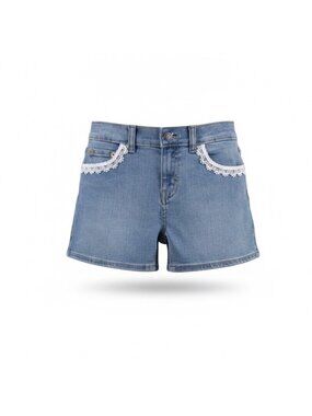Levis Youth Blue Denim Lace Accent Girlfriend Shorts Stylish Kids Size 10